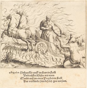 Elias er taget op til himlen, 1547. af Augustin Hirschvogel