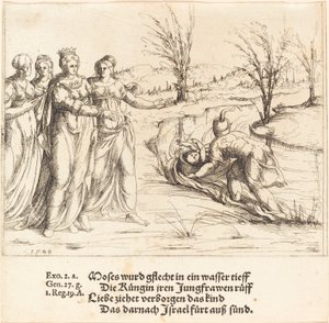 Fundet af Moses, 1548. af Augustin Hirschvogel