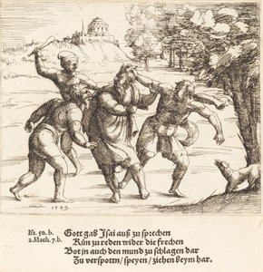 Esajas accepterer hån på grund af sin tro, 1549. af Augustin Hirschvogel