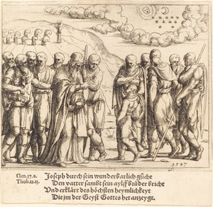 Joseph fortæller om sine drømme, 1547. af Augustin Hirschvogel