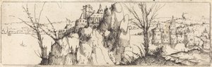Landskab med en sø [topplade] af Augustin Hirschvogel