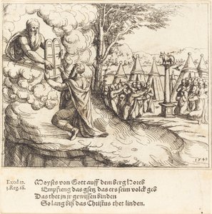 Moses modtager tavlerne, 1548. af Augustin Hirschvogel