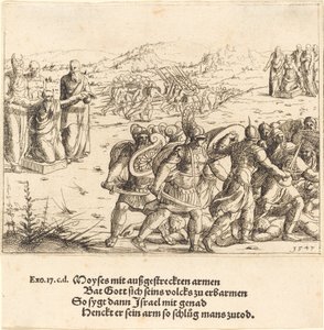 Moses med udstrakte arme, 1547. af Augustin Hirschvogel