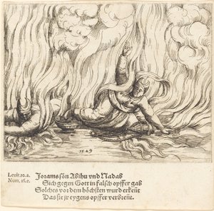 Nadab og Abihu, 1549. af Augustin Hirschvogel