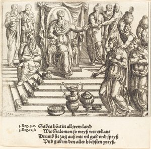 Dronningen af Sabas besøg i Salomon, 1548. af Augustin Hirschvogel