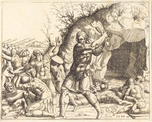 Samson dræber filistrene. af Augustin Hirschvogel