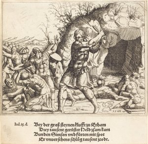 Samson dræber filistrene, 1548. af Augustin Hirschvogel