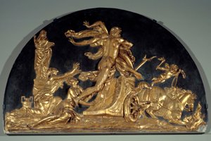 The Fire or Pluto Removing Proserpine Lav stuk relief af Augustin Pajou af Augustin Pajou