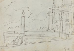 Ripettaen i Rom [verso] af Augustin Pajou