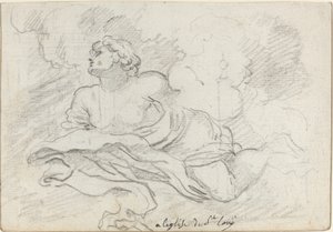 Angel from the Assumption [recto] af Augustin Pajou after Charles Mellin
