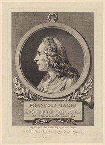 Portræt af François Marie Arouet de Voltaire