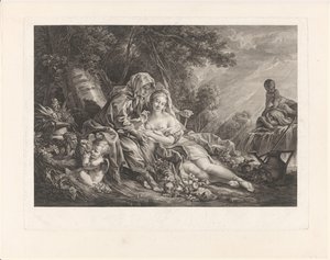 Vertumnus og Pomona i et parklandskab