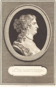 Madame de Maintenon af Augustin de Saint Aubin
