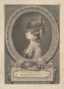 Portræt af Adrienne-Sophie Marquise de ***, 1779. af Augustin de Saint Aubin