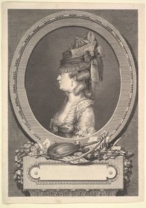 Portræt af Adrienne-Sophie Marquise de ***, 1779. af Augustin de Saint Aubin
