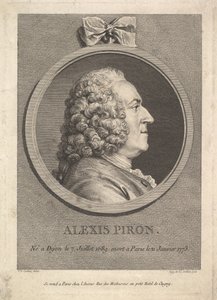 Portræt af Alexis Piron, 1776. af Augustin de Saint Aubin