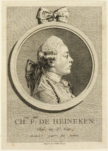 Portræt af Charles Frederick de Heincken af Augustin de Saint Aubin