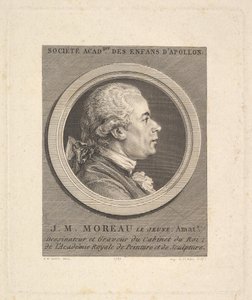 Portræt af Jean-Michel Moreau, 1787. af Augustin de Saint Aubin