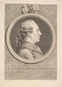 Portræt af P.A. Caron de Beaumarchais, 1773. af Augustin de Saint Aubin