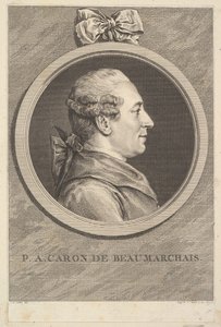 Portræt af P.A. Caron de Beaumarchais, 1773. af Augustin de Saint Aubin