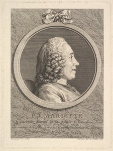 Portræt af Pierre-Jean Mariette, 1765. af Augustin de Saint Aubin