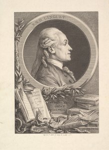 Portræt af Simon-Nicolas-Henri Linguet, 1773 af Augustin de Saint Aubin