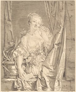 Kysset sendt af Augustin de Saint Aubin after Jean Baptiste Greuze