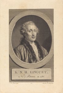 Simon-Nicolas-Henri Linguet af Augustin de Saint Aubin after Jean Baptiste Greuze