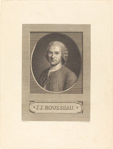 Frontispice: J.J. Rousseau af Augustin de Saint Aubin after Maurice Quentin