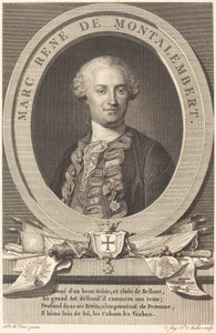 Marc Rene de Montalembert af Augustin de Saint Aubin after Maurice Quentin