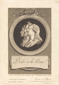 Ludvig XVI, Henri IV og Ludvig XII af Augustin de Saint Aubin after Piat Joseph Sauvage