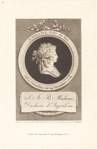 Marie-Thérèse-Charlotte, hertuginde af Angoulême af Augustin de Saint Aubin after Piat Joseph Sauvage