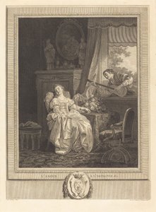 Spansk kærlighed af Augustin de Saint Aubin and Noël Pruneau after Jean Baptiste Le Prince