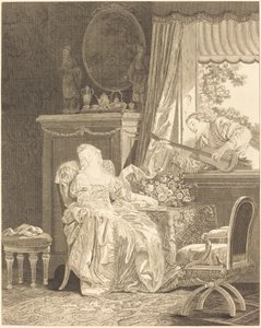 Spansk kærlighed af Augustin de Saint Aubin and Noël Pruneau after Jean Baptiste Le Prince