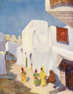 En gade i Tanger (farvelitografi)