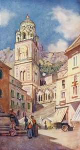 Katedralen i Amalfi (farvelitografi) af Augustine Fitzgerald