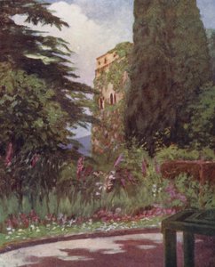 Haven ved Palazzo Ruffolo, Ravello (farvelitografi) af Augustine Fitzgerald