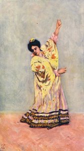 Spansk sigøjner, der danser tanga (farvelitografi) af Augustine Fitzgerald