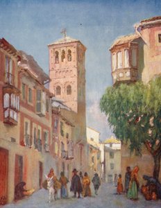 Toledo, et gadebillede (farvelitografi) af Augustine Fitzgerald