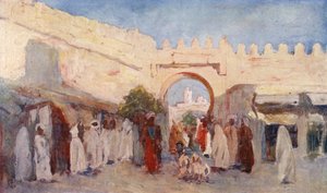 Byens indgangsportal, Kairouan (farvelitografi) af Augustine Fitzgerald