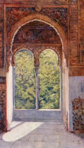 Vinduet i fangens tårn, Alhambra (farvelitografi) af Augustine Fitzgerald