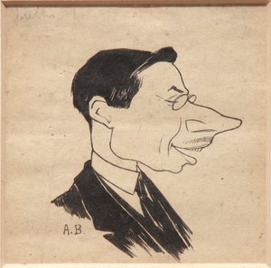 Karikatur (sort blæk på papir)