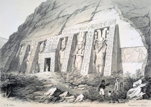 Ydersiden af North Temple, Ebsamboul, Nubia, c1850