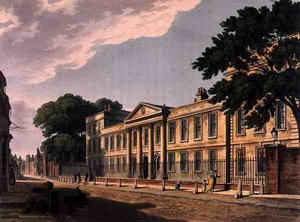 Foran Emmanuel College, Cambridge, fra 