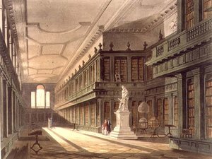 Interiør af Library of All Souls College, illustration fra 
