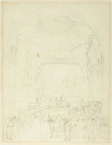 Studie til Common Council Chamber, Guild Hall, fra Microcosm of London af Augustus Charles Pugin