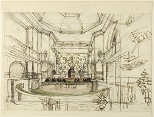 Studie til Court of Common Pleas, Westminster Hall, fra Microcosm of London af Augustus Charles Pugin