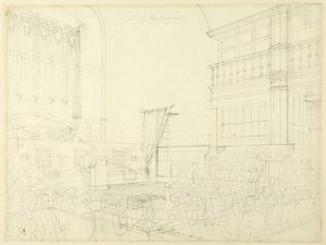 Studie til Court of Exchequer, fra Microcosm of London af Augustus Charles Pugin