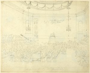 Studie for Debating Society i Piccadilly, fra Microcosm of London af Augustus Charles Pugin