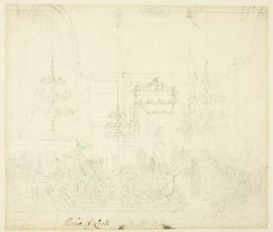Studie for House of Lords, fra Microcosm of London af Augustus Charles Pugin